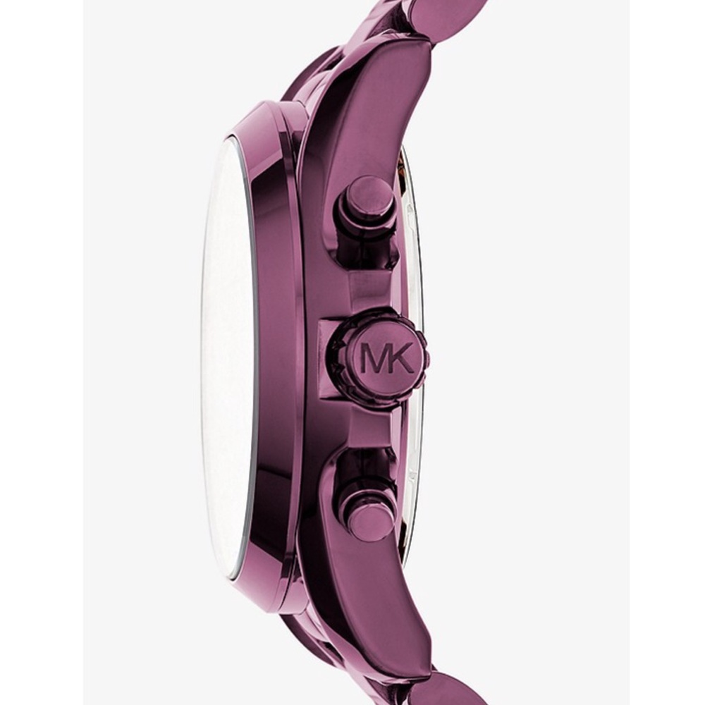 Michael Kors purple and black bradshaw watch - Picture 3 of 8